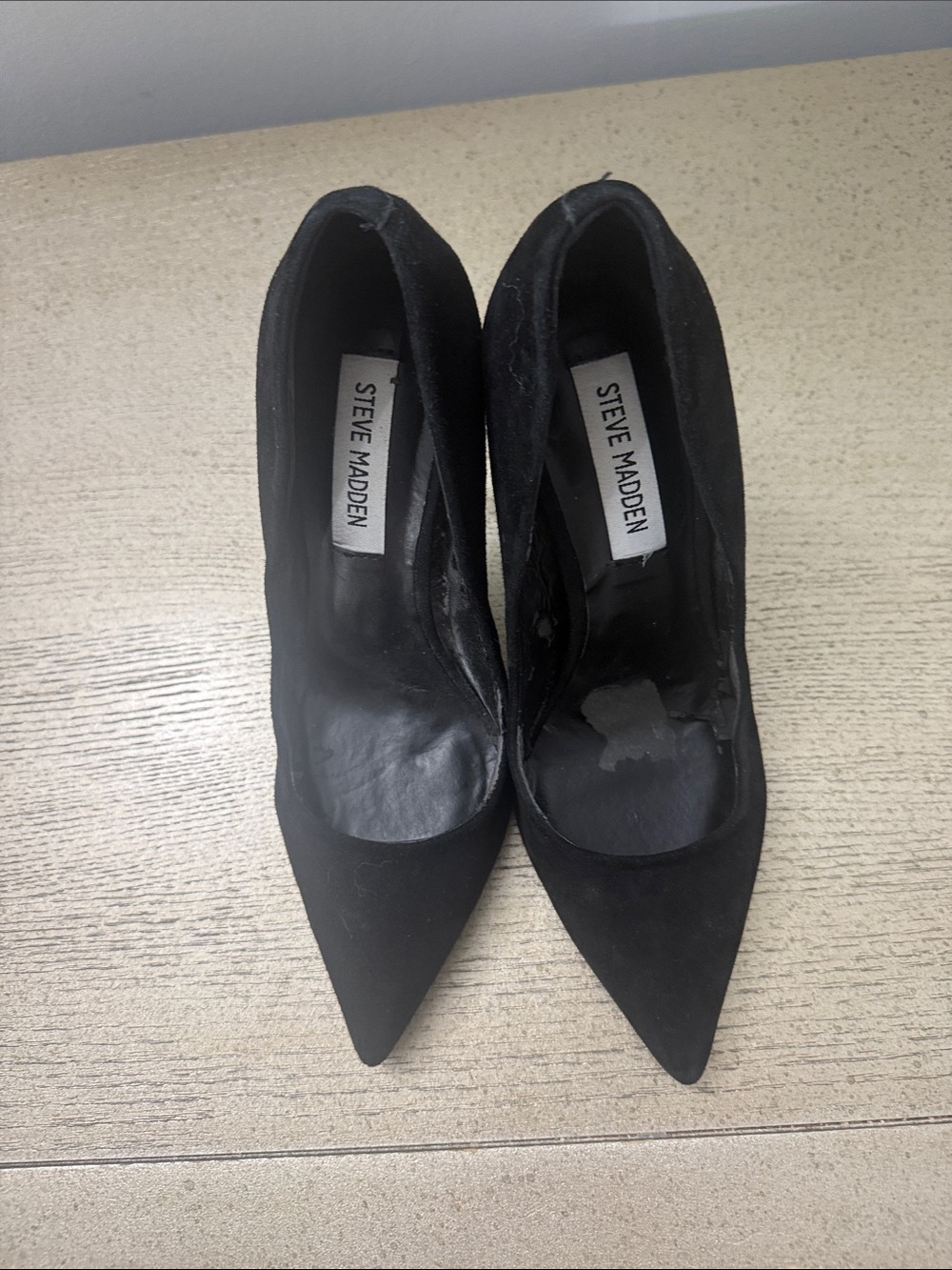 Steve Madden Daisie Black Suede Pointed Pumps - Picture 7 of 9